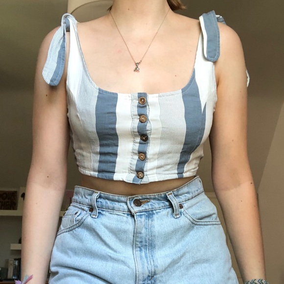 Cropped Tie Top - Picture 1 of 3